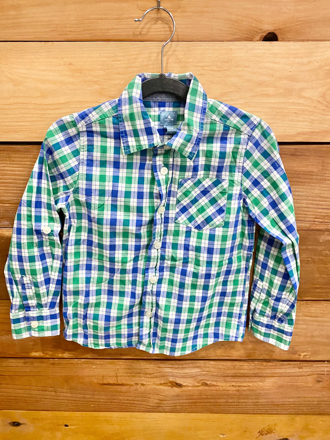 Gap Green Plaid Shirt Size 5