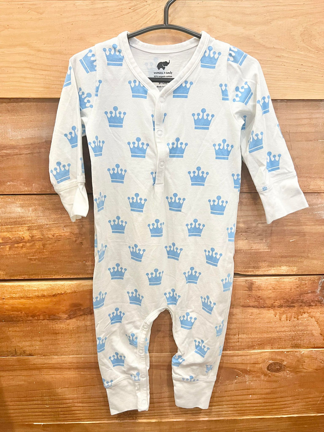 Monica + Andy Blue Crown Romper Size 9-12m