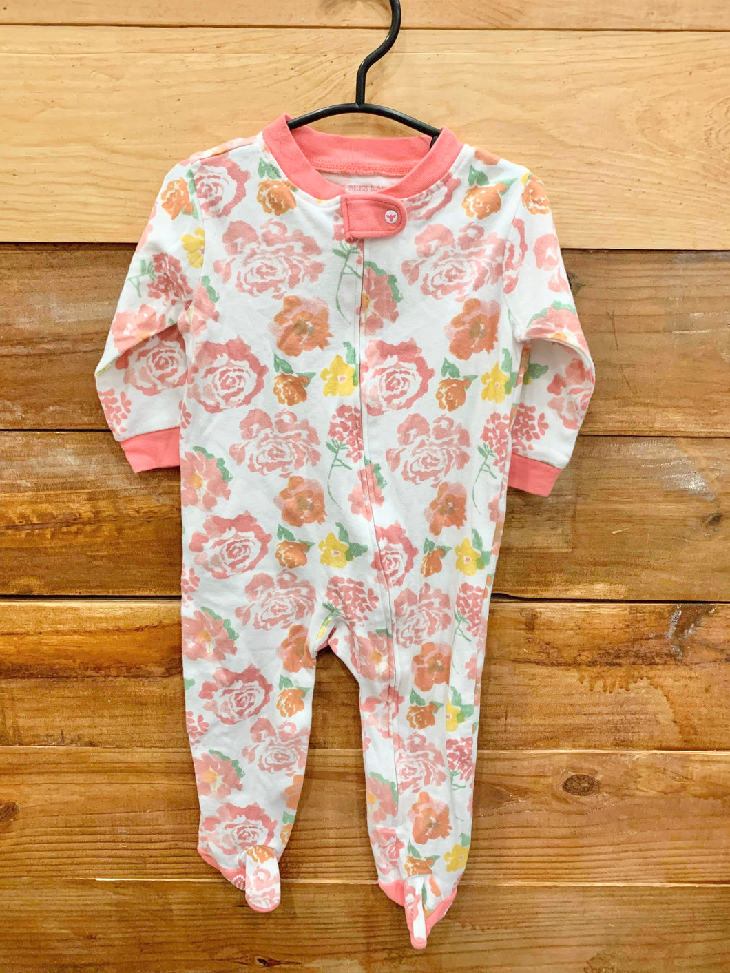 Burt's Bees Pink Flower Footie Size 6-9m