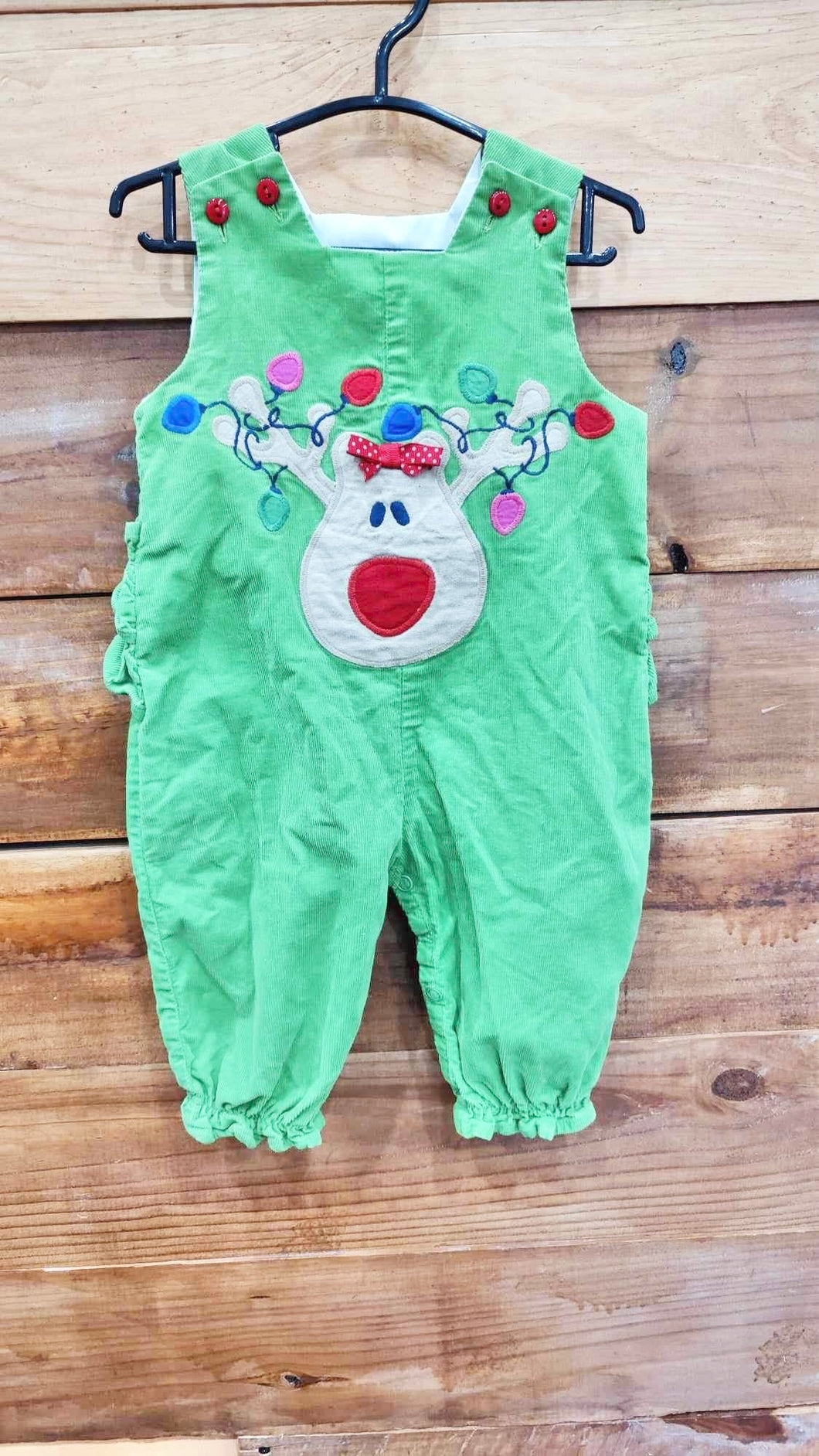 The Bailey Boys Green Reindeer Romper Size 6m