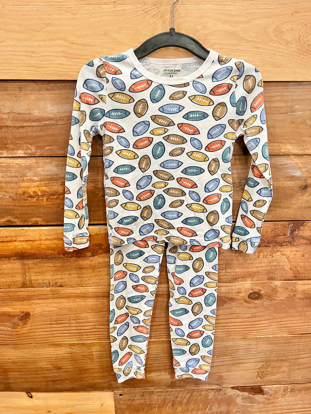 Chick Pea Football Pajamas Size 5 – Three Little Peas Children's