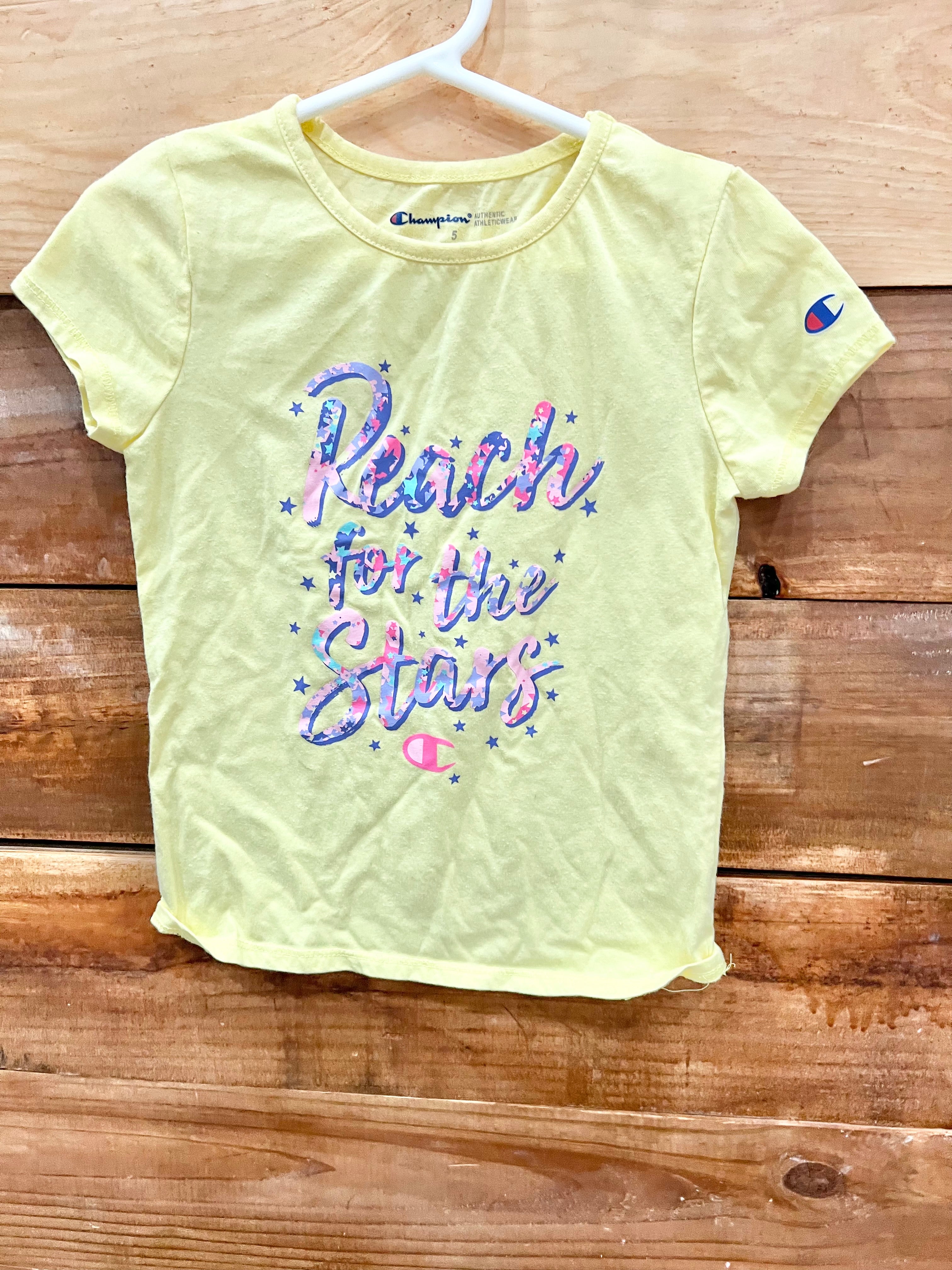 Champion Yellow Stars Shirt Size 5 – Three Little Peas Children's Resale & Upscale  Boutique
