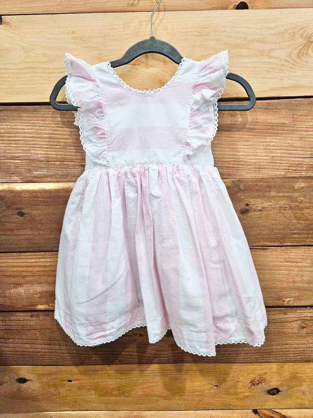 Cotton Kids Pink Striped Dress Size 18m